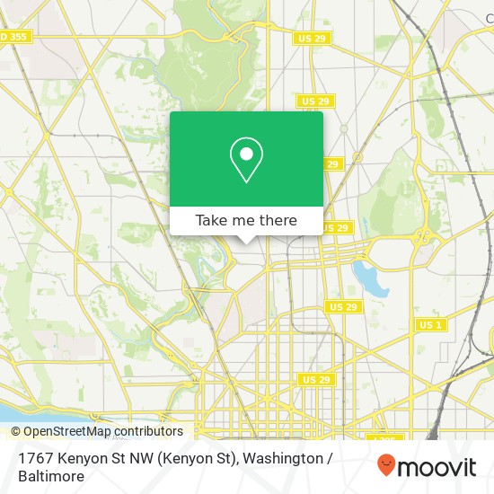 Mapa de 1767 Kenyon St NW (Kenyon St), Washington, DC 20010