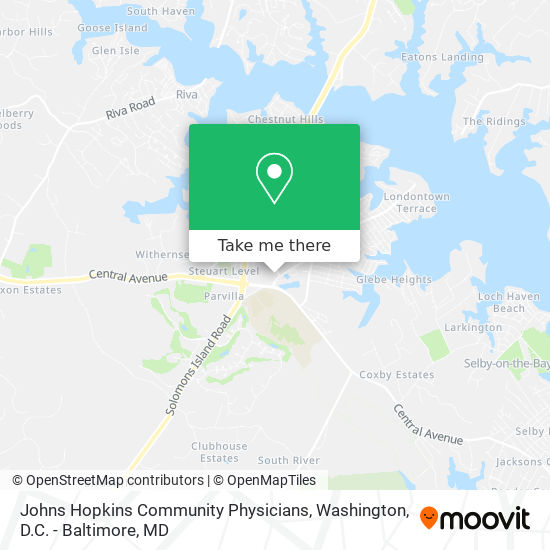 Mapa de Johns Hopkins Community Physicians