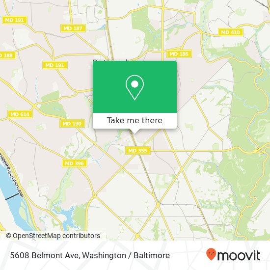 Mapa de 5608 Belmont Ave, Chevy Chase, MD 20815