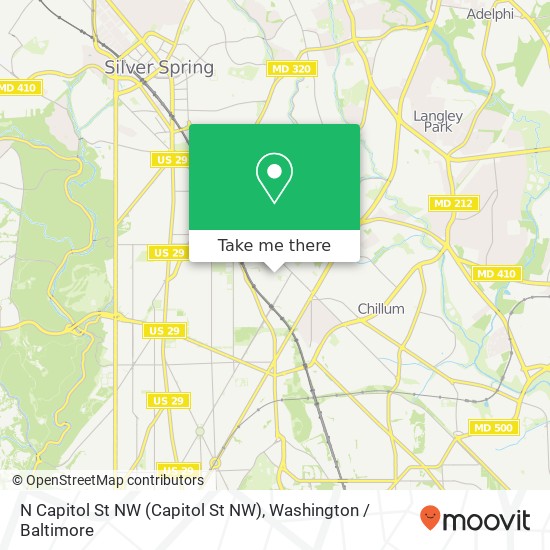 Mapa de N Capitol St NW (Capitol St NW), Washington, DC 20012