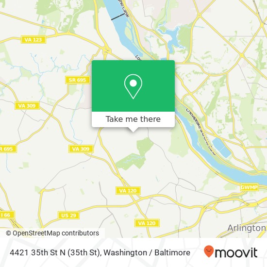Mapa de 4421 35th St N (35th St), Arlington, VA 22207