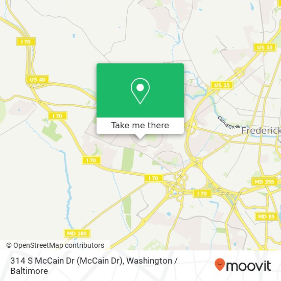 Mapa de 314 S McCain Dr (McCain Dr), Frederick, MD 21703