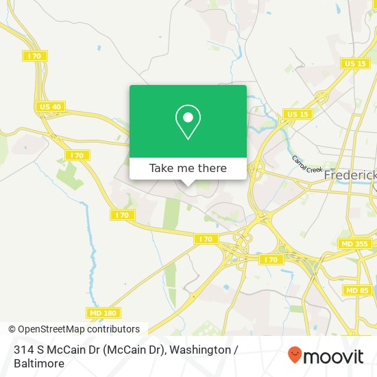 314 S McCain Dr (McCain Dr), Frederick, MD 21703 map