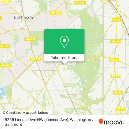 Mapa de 5255 Linnean Ave NW (Linnean Ave), Washington, DC 20015