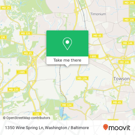 1350 Wine Spring Ln, Towson, MD 21204 map