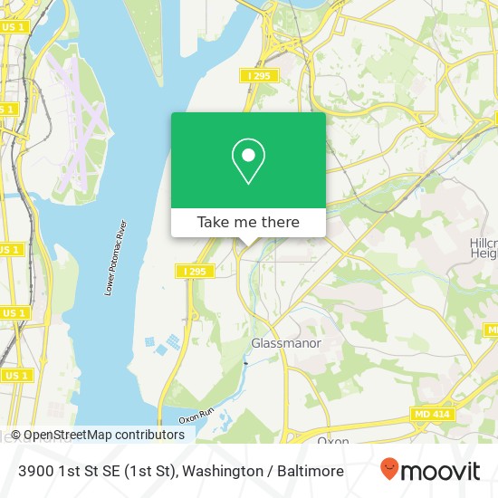 Mapa de 3900 1st St SE (1st St), Washington, DC 20032