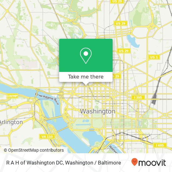 R A H of Washington DC map