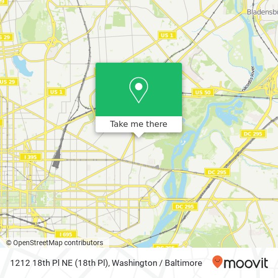 1212 18th Pl NE (18th Pl), Washington, DC 20002 map