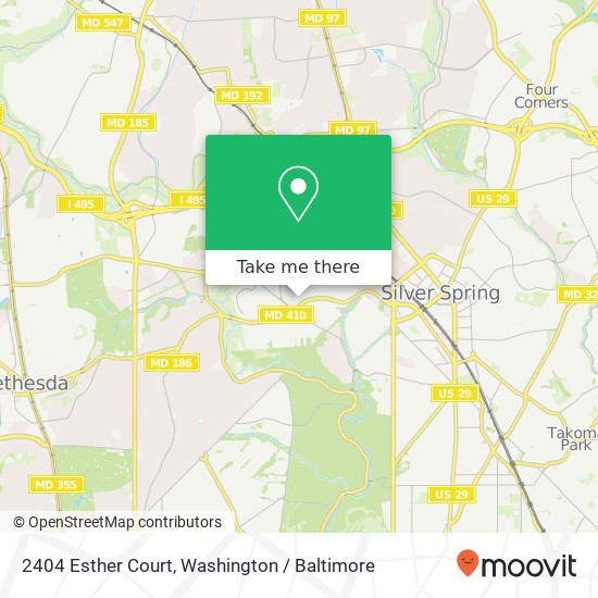 Mapa de 2404 Esther Court, 2404 Esther Ct, Silver Spring, MD 20910, USA