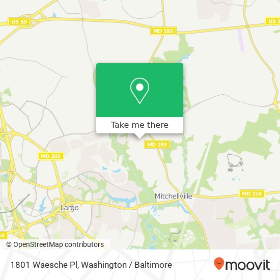 Mapa de 1801 Waesche Pl, Bowie, MD 20721