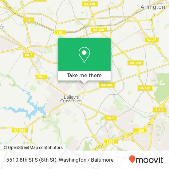 Mapa de 5510 8th St S (8th St), Arlington, VA 22204