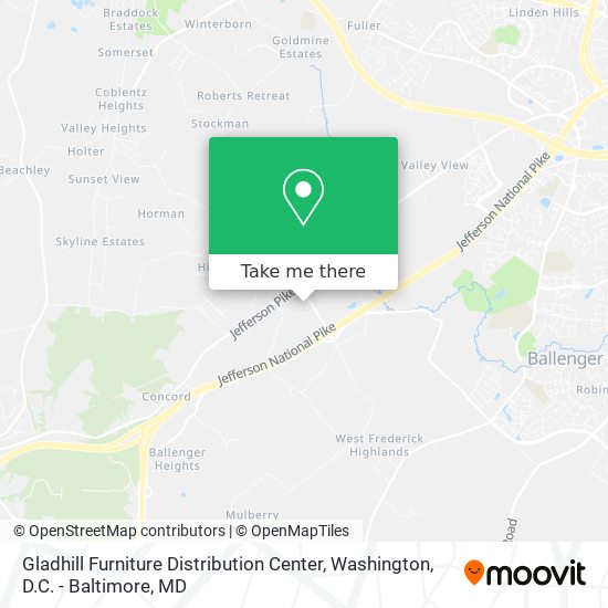 Mapa de Gladhill Furniture Distribution Center