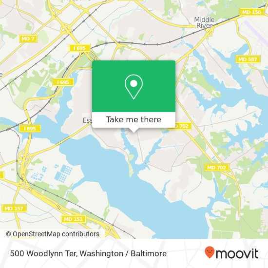 Mapa de 500 Woodlynn Ter, Essex, MD 21221