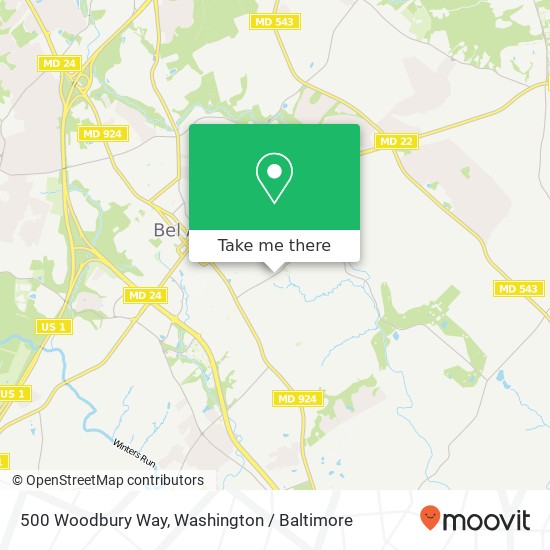 Mapa de 500 Woodbury Way, Bel Air, MD 21014