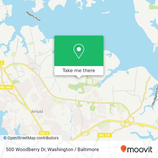 Mapa de 500 Woodberry Dr, Arnold, MD 21012