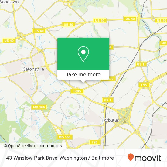 43 Winslow Park Drive, 43 Winslow Park Dr, Catonsville, MD 21228, USA map