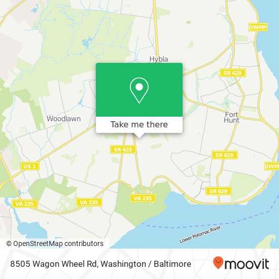 Mapa de 8505 Wagon Wheel Rd, Alexandria, VA 22309