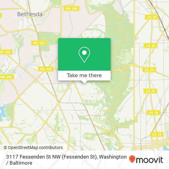 Mapa de 3117 Fessenden St NW (Fessenden St), Washington, DC 20008