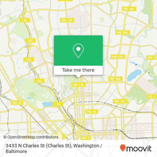 Mapa de 3433 N Charles St (Charles St), Baltimore, MD 21218