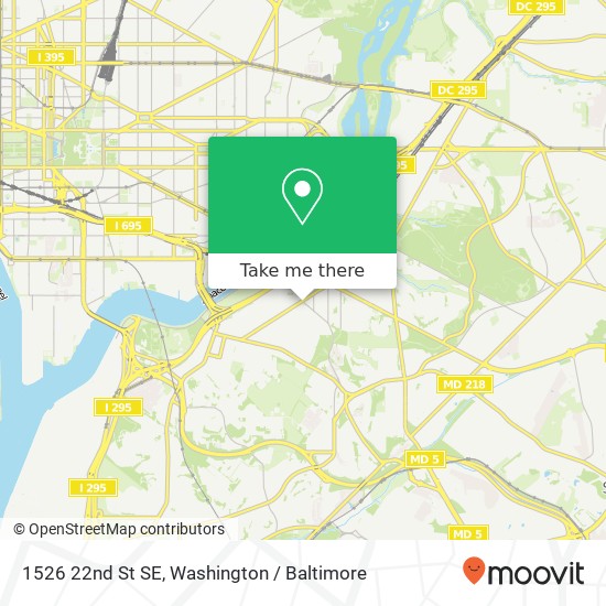 Mapa de 1526 22nd St SE, Washington, DC 20020