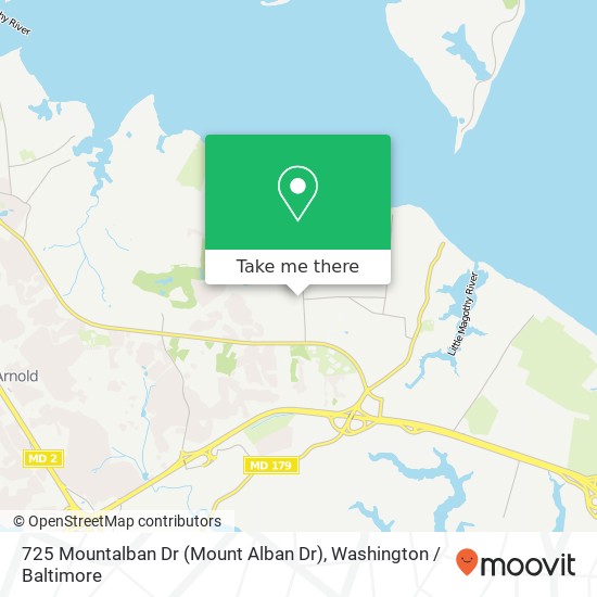 Mapa de 725 Mountalban Dr (Mount Alban Dr), Annapolis, MD 21409