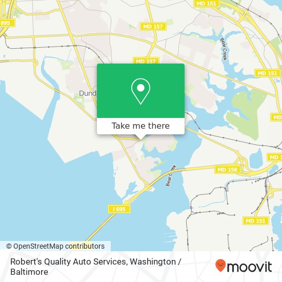 Mapa de Robert's Quality Auto Services, 7905 Dundalk Ave