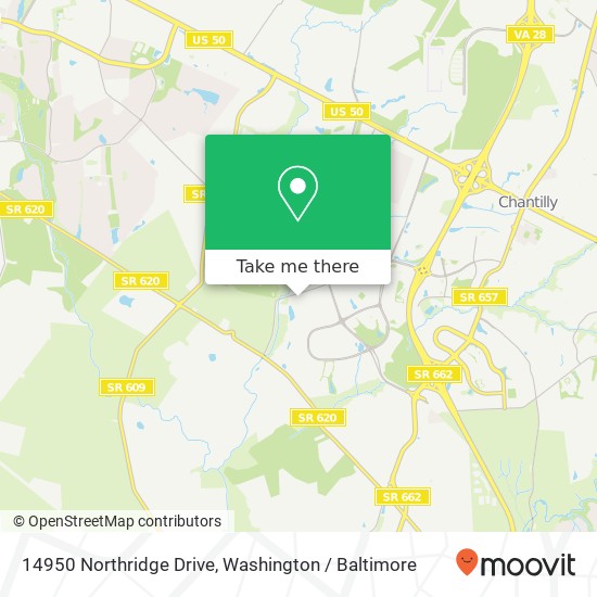 Mapa de 14950 Northridge Drive, 14950 Northridge Dr, Chantilly, VA 20151, USA