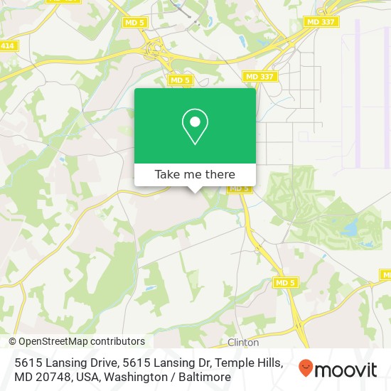 5615 Lansing Drive, 5615 Lansing Dr, Temple Hills, MD 20748, USA map