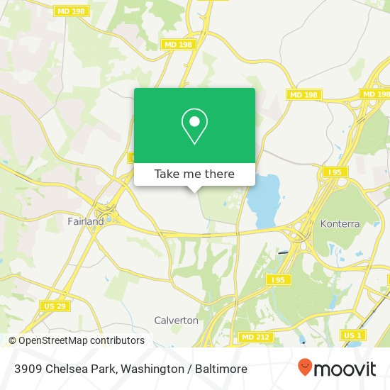 Mapa de 3909 Chelsea Park, Burtonsville, MD 20866