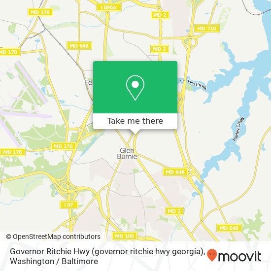 Mapa de Governor Ritchie Hwy (governor ritchie hwy georgia), Glen Burnie, MD 21061