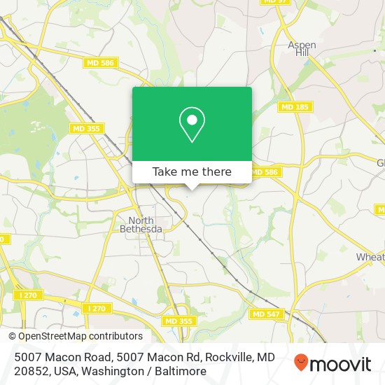 Mapa de 5007 Macon Road, 5007 Macon Rd, Rockville, MD 20852, USA