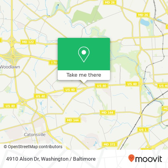 Mapa de 4910 Alson Dr, Baltimore, MD 21229
