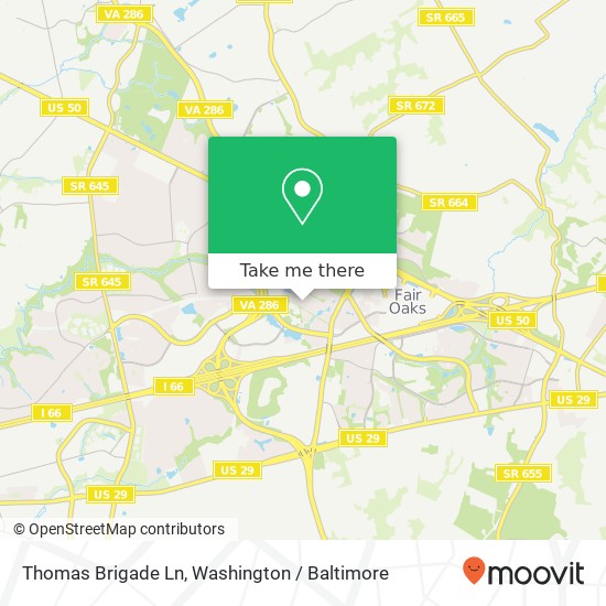 Mapa de Thomas Brigade Ln, Fairfax, VA 22033