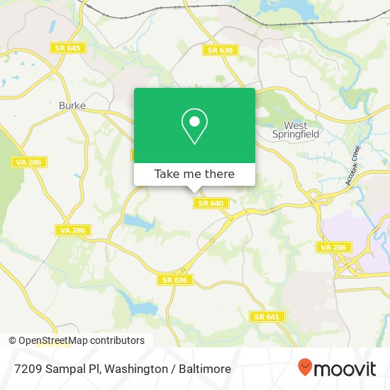 Mapa de 7209 Sampal Pl, Springfield, VA 22153