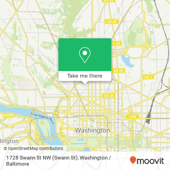 Mapa de 1728 Swann St NW (Swann St), Washington, DC 20009