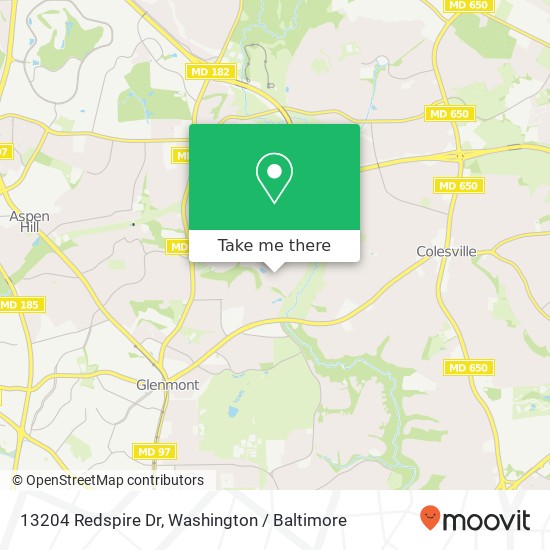 Mapa de 13204 Redspire Dr, Silver Spring, MD 20906