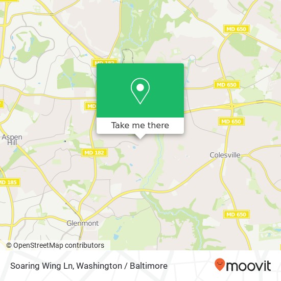 Mapa de Soaring Wing Ln, Silver Spring, MD 20906