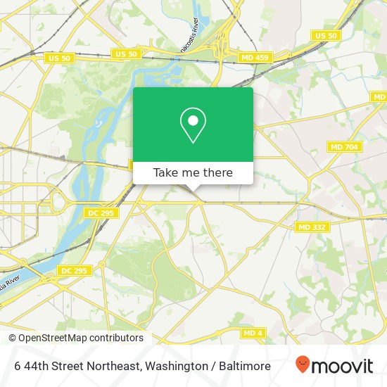 6 44th Street Northeast, 6 44th St NE, Washington, DC 20019, USA map