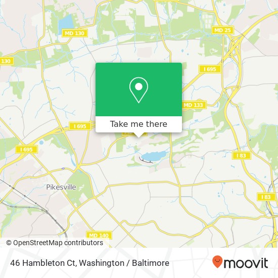 Mapa de 46 Hambleton Ct, Pikesville, MD 21208