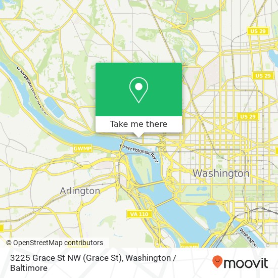 Mapa de 3225 Grace St NW (Grace St), Washington, DC 20007