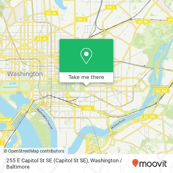 Mapa de 255 E Capitol St SE (Capitol St SE), Washington, DC 20003