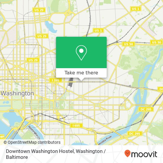 Mapa de Downtown Washington Hostel