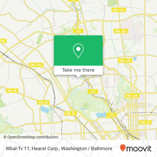 Mapa de Wbal-Tv 11, Hearst Corp.
