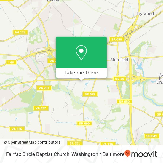 Mapa de Fairfax Circle Baptist Church