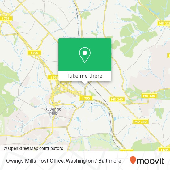 Owings Mills Post Office map