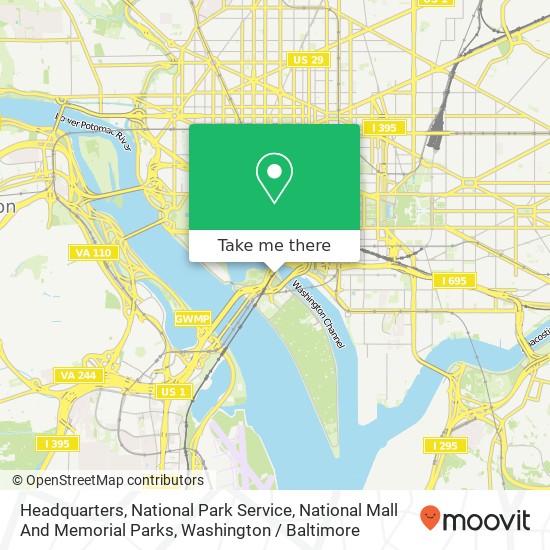 Headquarters, National Park Service, National Mall And Memorial Parks map