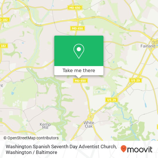 Mapa de Washington Spanish Seventh Day Adventist Church