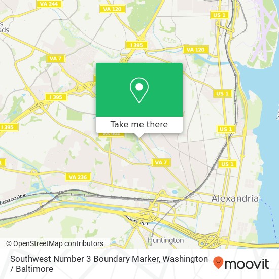 Mapa de Southwest Number 3 Boundary Marker