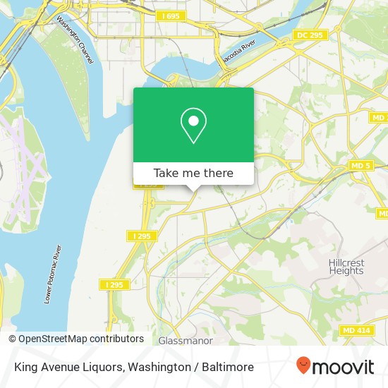 Mapa de King Avenue Liquors