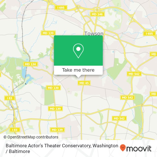 Mapa de Baltimore Actor's Theater Conservatory